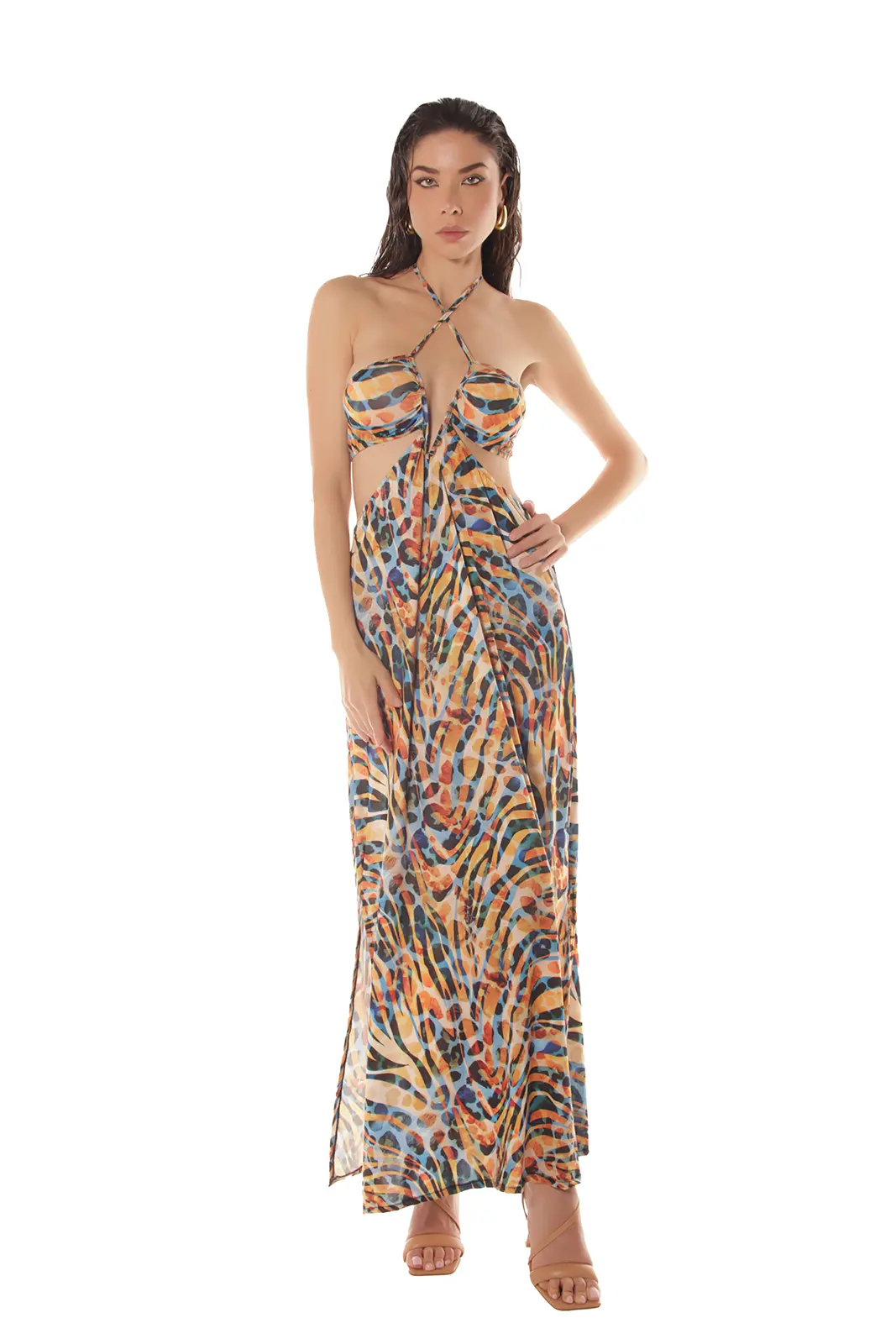 Abito con Accessorio a V Microfibra Amalfi